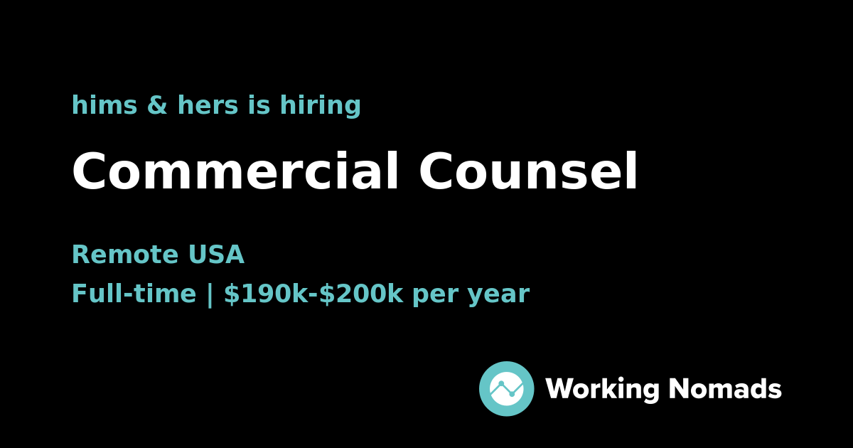 Commercial Counsel at hims & hers | Working Nomads